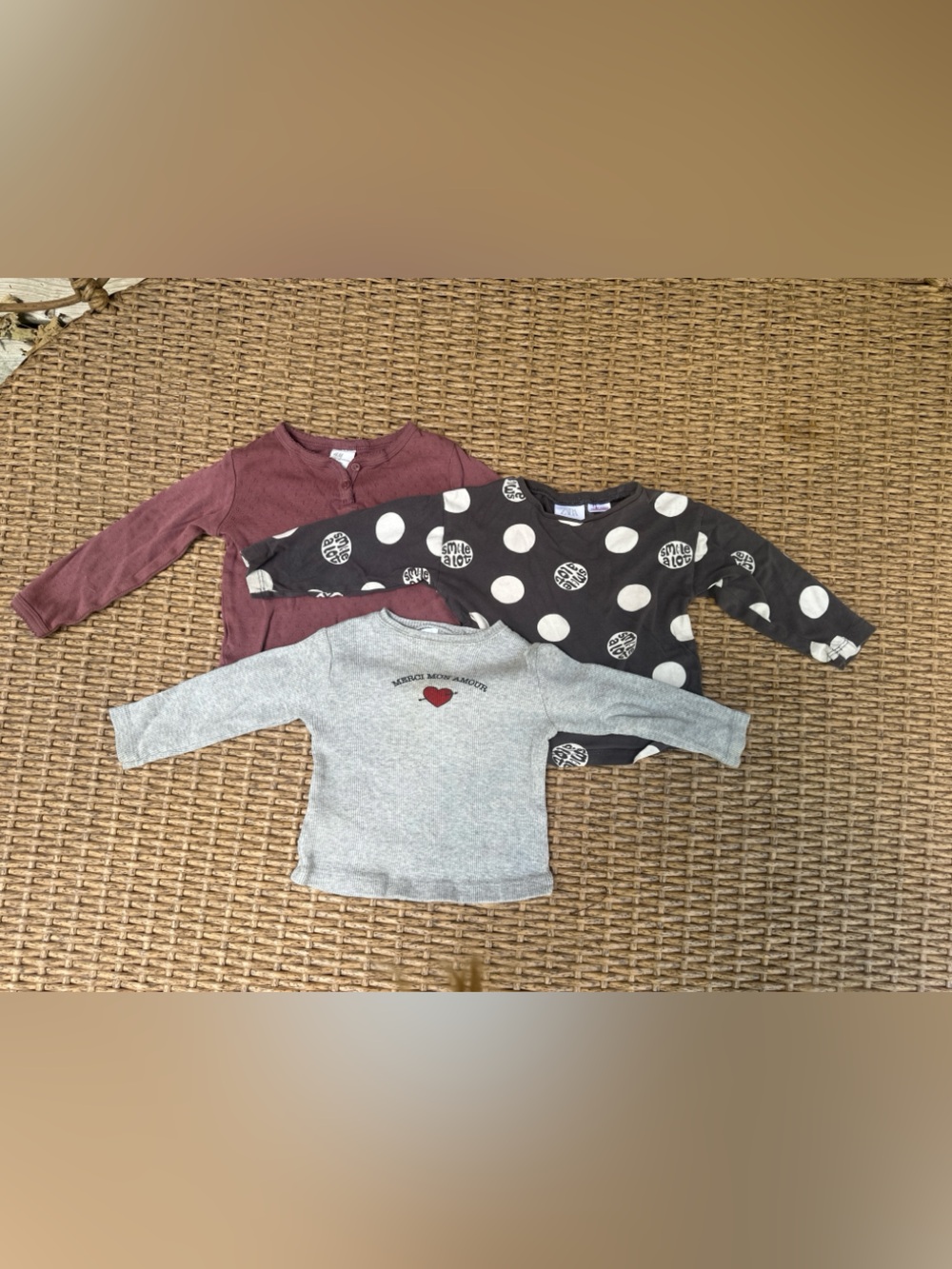 Zara and H&M long sleeve tops 6-9 months